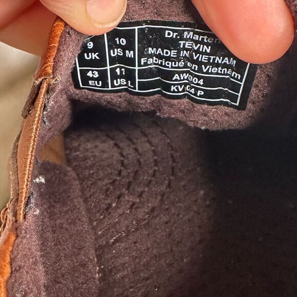 Vintage 90S Doc Martens Men Sz 10 Men Brown Leather Slip On Loafers - Picture 4 of 7